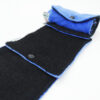 rouleau déroulé de papier toilette lavable bleu et tissu noir