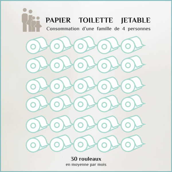 infographie de consommation de papier toilette jetable