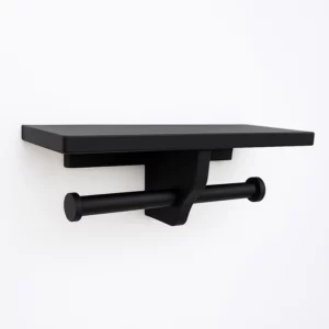 Porte papier toilette double – Noir mat