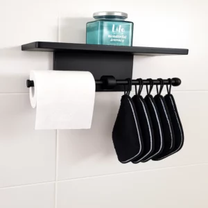 Porte papier toilette double – Noir mat