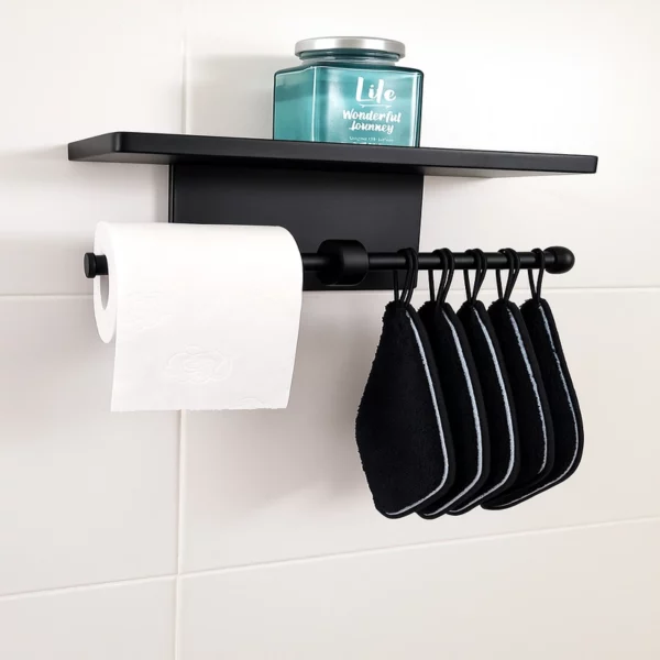 Porte papier toilette double - Noir mat – Image 3
