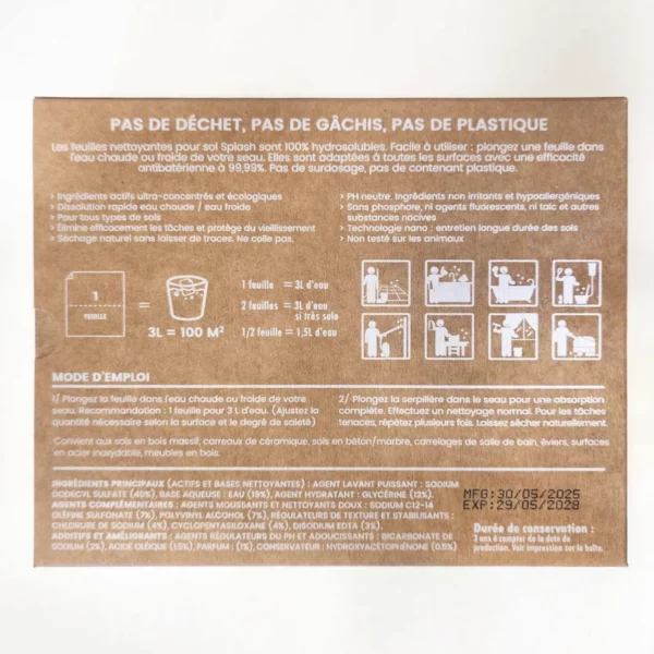 Nettoyant Sol en feuilles Splash - 30 feuilles (30 à 60 lavages) – Image 4